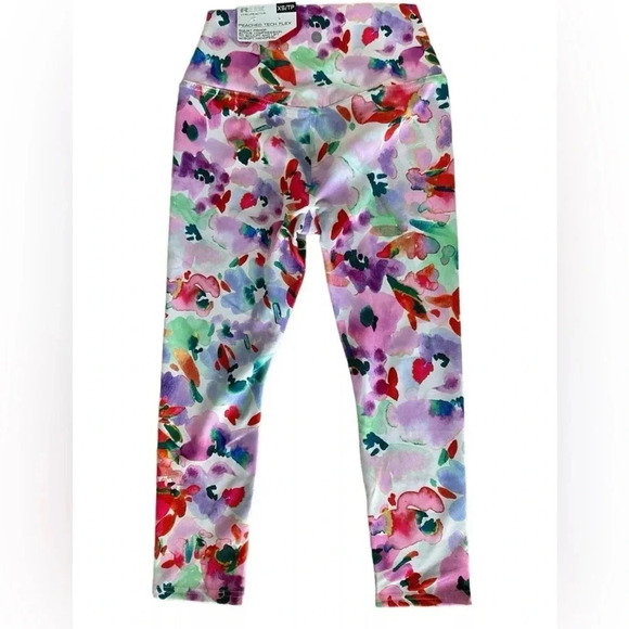 RBX Women’s Peached Tech Flex Capri Length Colorful Compression Leggings Size XS - Picture 2 of 6